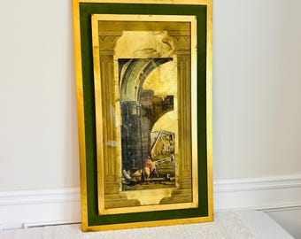 Andrew Kolb & Sons Roman Art Print Mid Century Hollywood Regency Gilded Paper