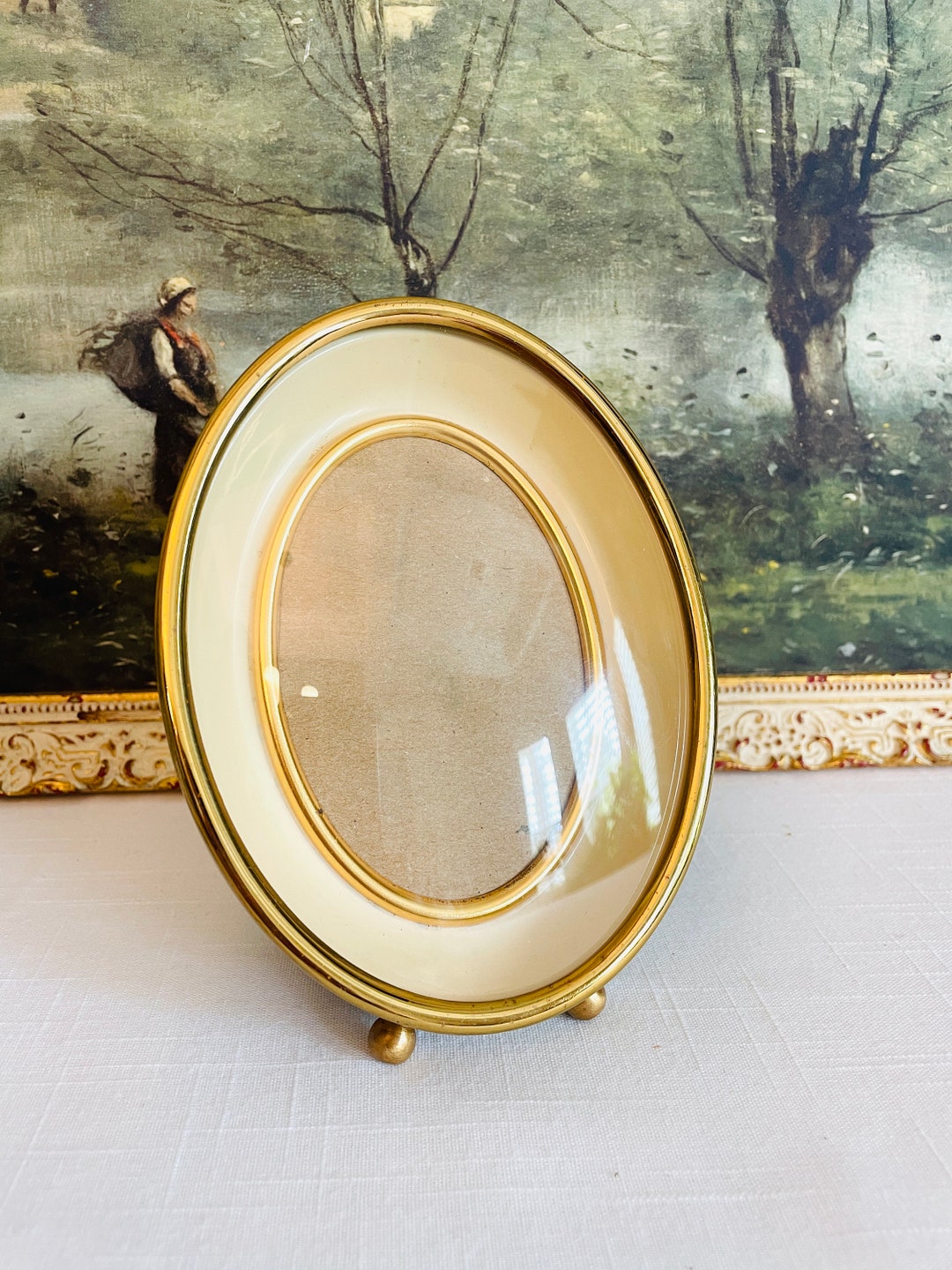 Gold Oval Bubble Glass Photo Frame Convex Glass Photo Frame Etsy