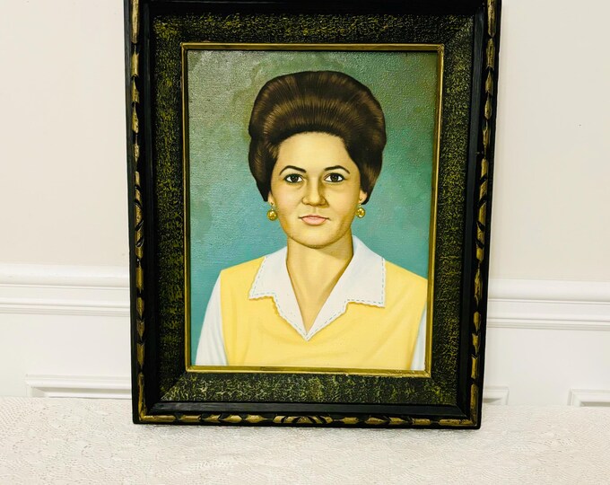 Mid Century Original Oil Painting Portrait of a Woman,female Portrait ...