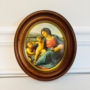 Alba Madonna by Raphael in antique wood frame