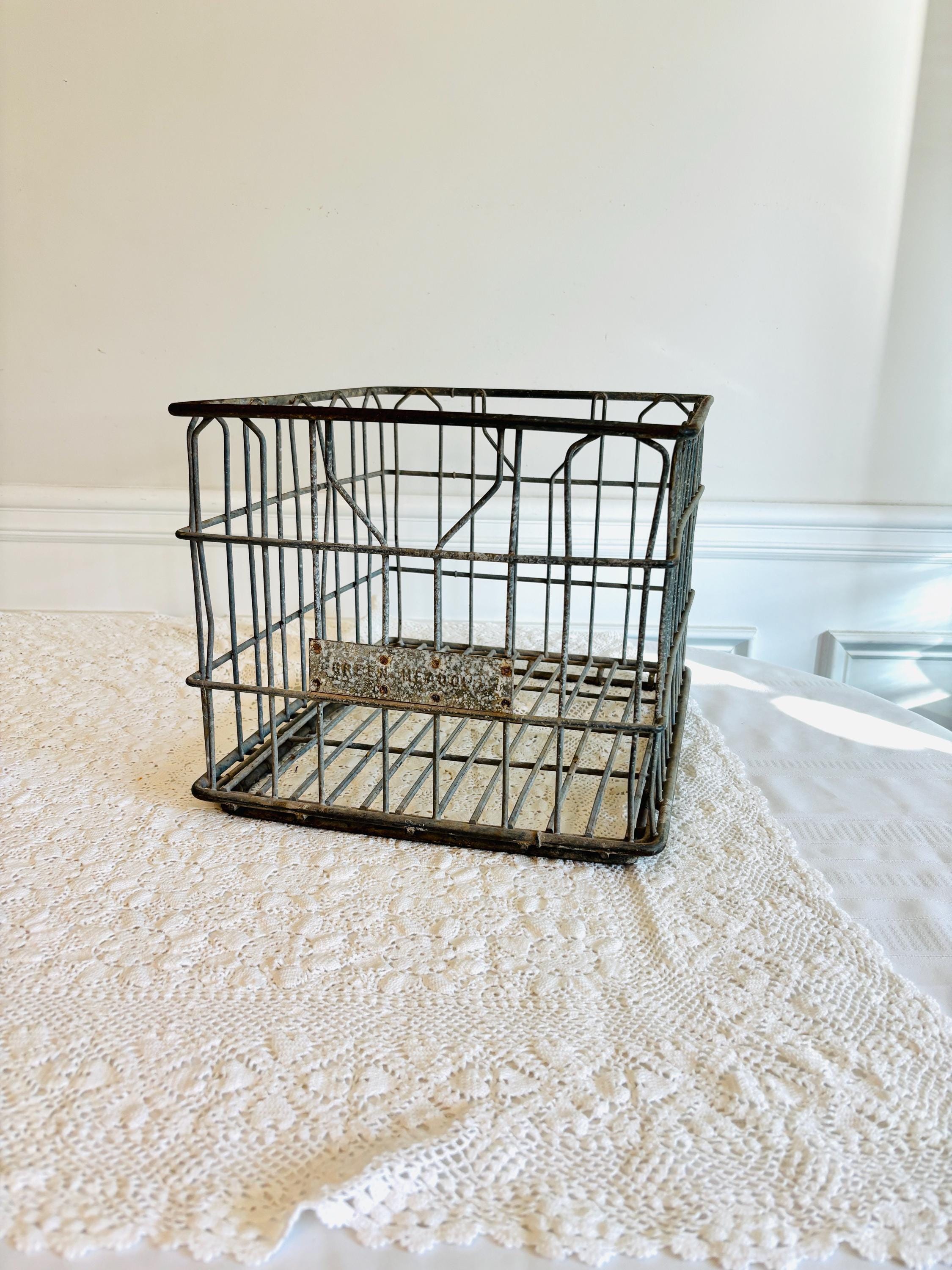 Vintage Metal Milk Crate. - Etsy