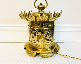 Japanese Vintage Large Hanging Paper Lantern Candle Holder