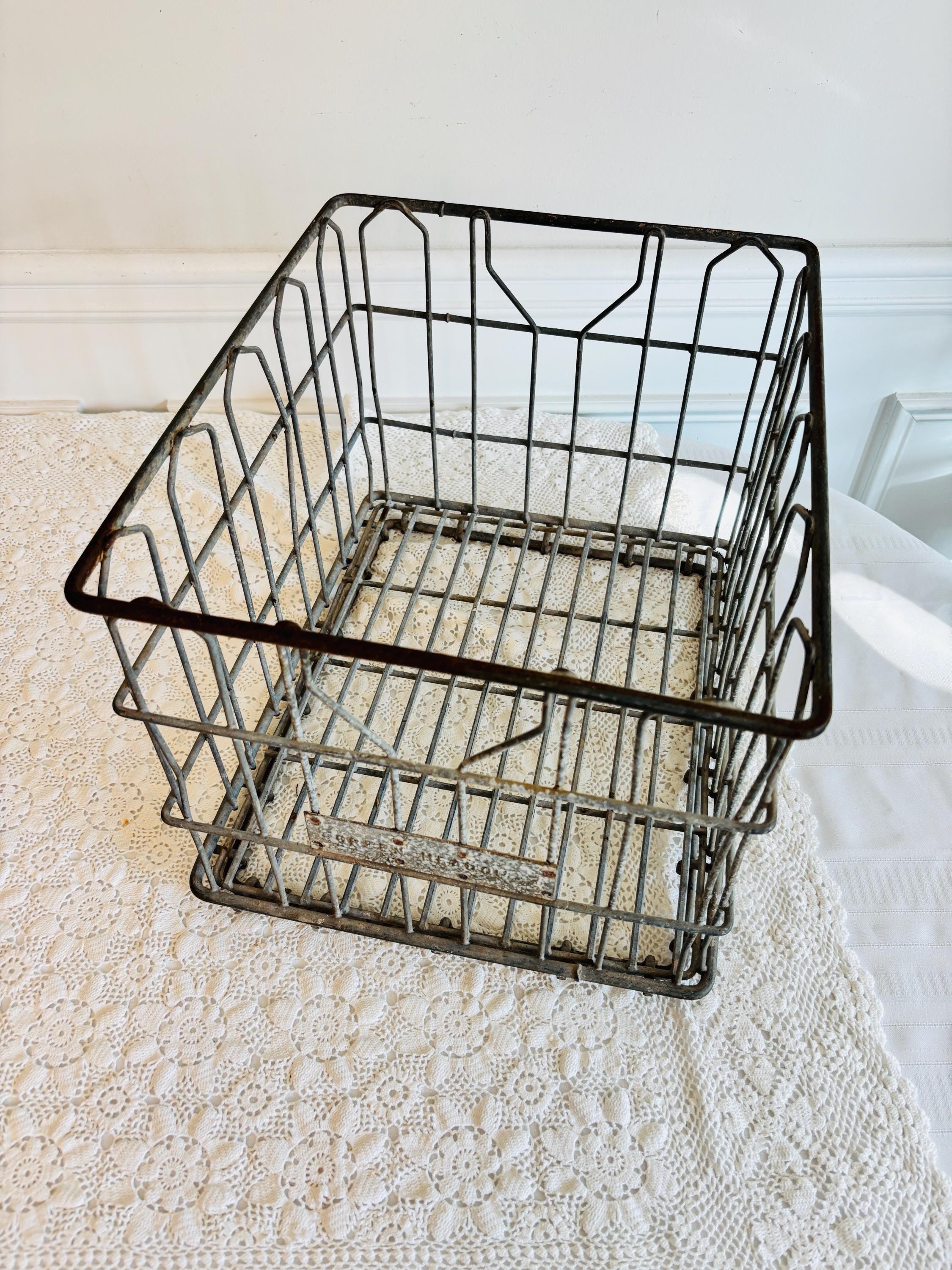 Vintage Metal Milk Crate. - Etsy