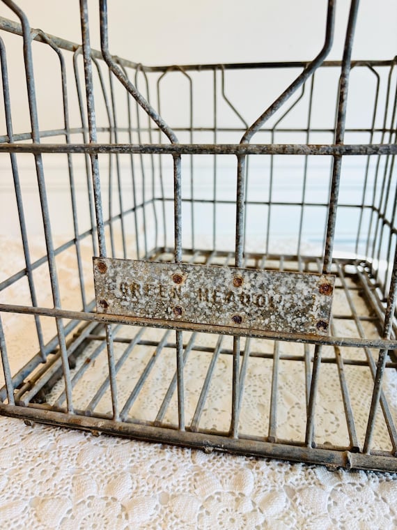 Vintage Metal Milk Crate. - Etsy