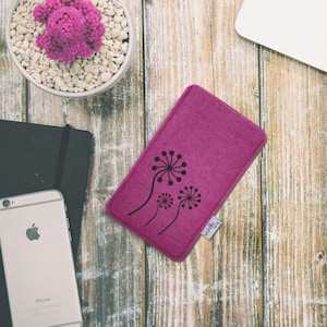 Mobile phone case "Dandelion", made to measure from wool felt for all mobile phone models