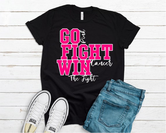 Go Fight Win Breast Cancer Awareness Bella Canvas Unisex T-shirt