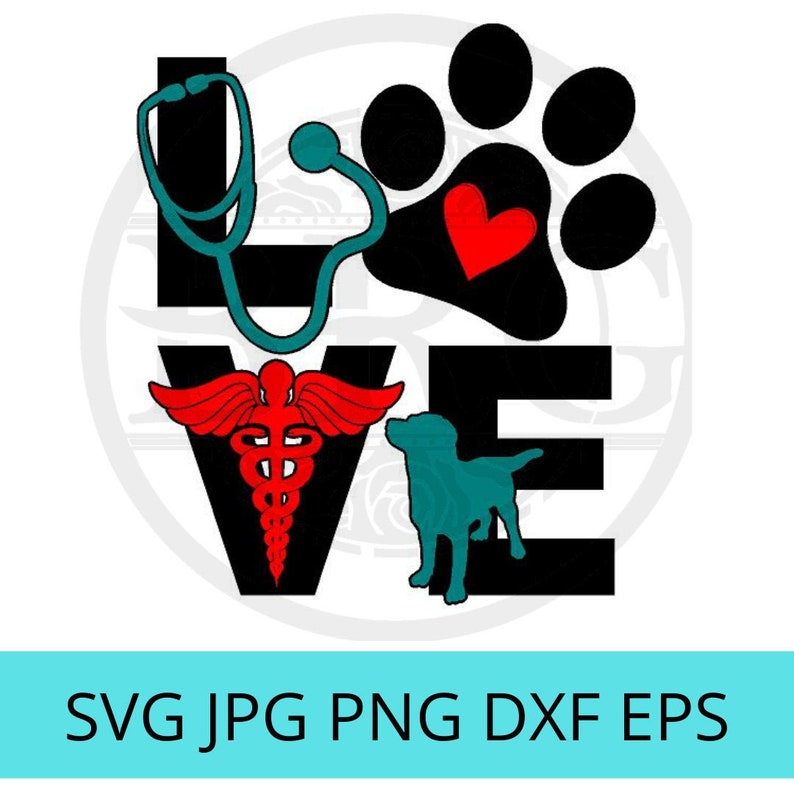 Love Vet Svg Veterinarian Svg Vet School Animal Lover Dog Etsy