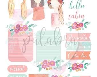 Virtuous Woman: Spanish Bible Journaling, Printables for Bible Notes