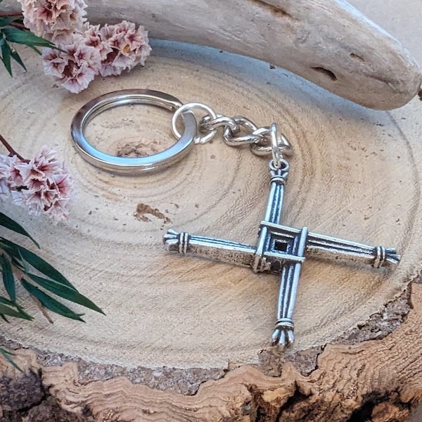 Brigid Cross Keyring, St Brigid's Cross Keychain, Celtic Cross Gift, Brigid's Celtic Cross, Saint Brigid Cross, Imbolc, Pagan