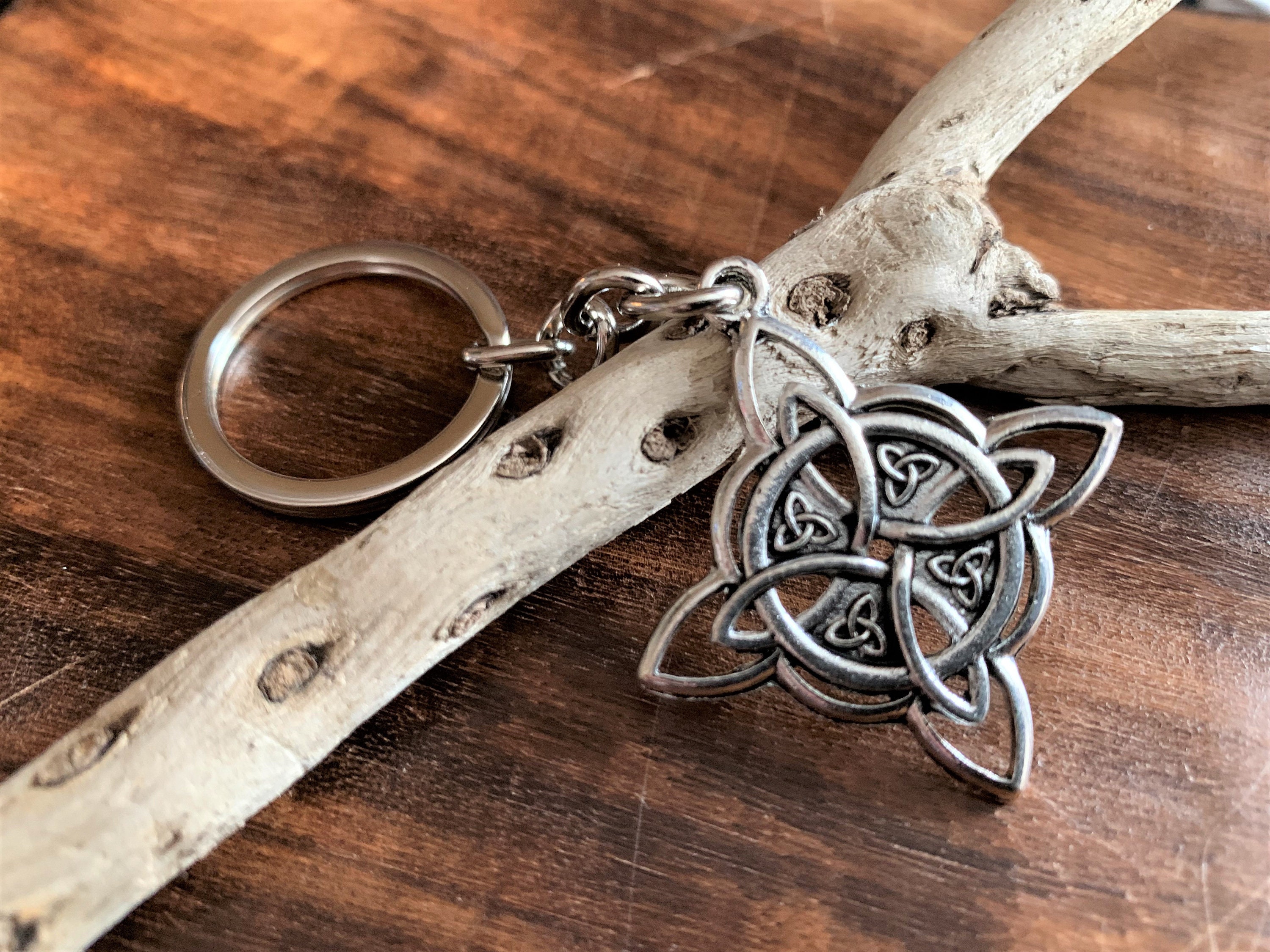 Do No Harm Jewelry Key Chain Wiccan Key Chain Silver Pentacle Key Chain Purple Key Chain