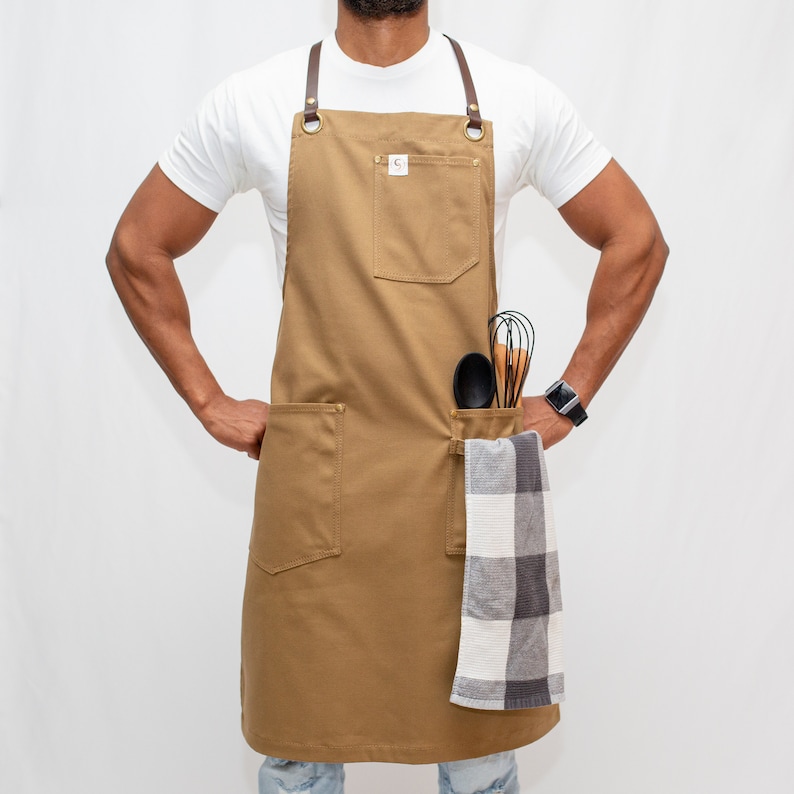 Aprons/2 DAY FREE SHIPPING/Valentine's day Gift for Chefs, Artists, Butcher/Restaurant apron/Washed canvas aprons/Wholesale aprons image 3