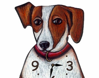 Brown Jack Russel Clock