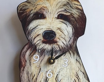 Wheaton Terrier dog clock with swinging tail