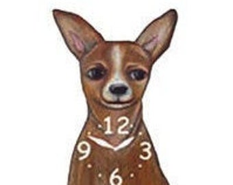 Chihuahua clock with wagging tail