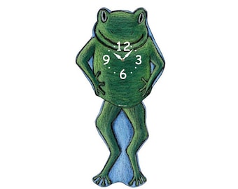 Froggie clock with wagging legs!