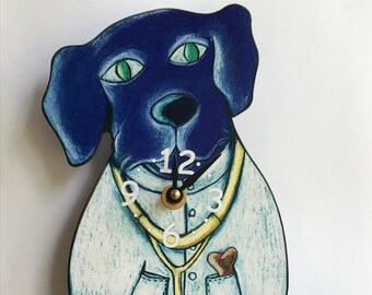 Vet Dog Clock with wagging tail