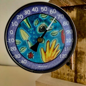 Copper dial 4" Thermometer with garden design