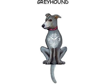 Greyhound wagging tail clock