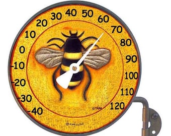 Copper dial 4" Thermometer with Bee design