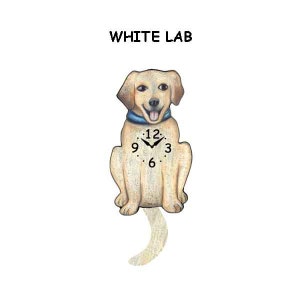 Labrador Dog clocks with wagging tail-white-brown-yellow or black