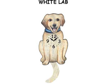 Labrador Dog clocks with wagging tail-white-brown-yellow or black