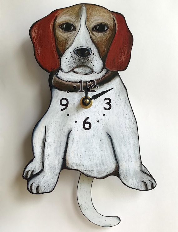 ビーグル犬（しっぽ時計） しっぽを振るビーグル犬の時計 - Etsy 日本