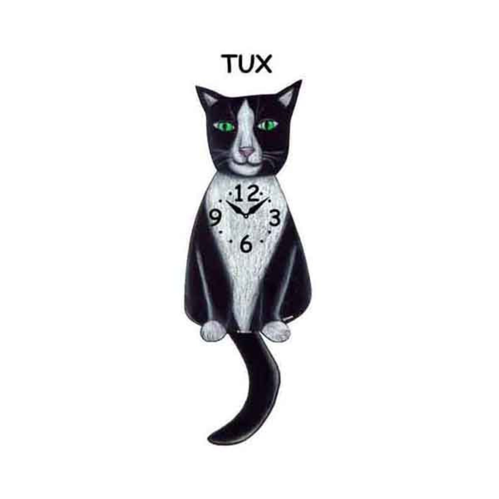 Tuxedo Cat Clock With Wagging Tail Etsy