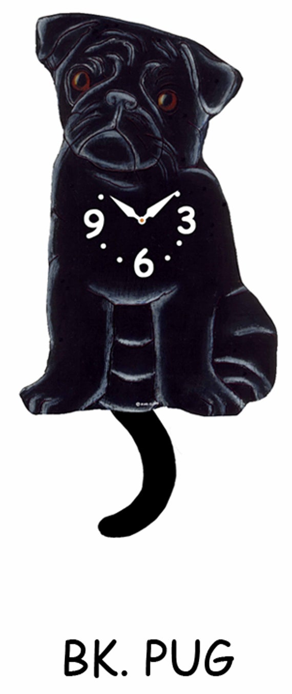 Black Pug Clock Black Pug Clock