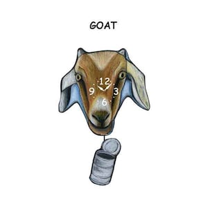 Goat clock with swinging Can!
