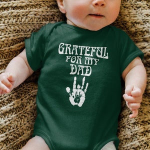 Grateful Dead Baby Bodysuit, Grateful For My Dad, Jerrys Handprint, Deadhead, Infant One Piece, Hippie, Baby Shower Gift, Father's Day