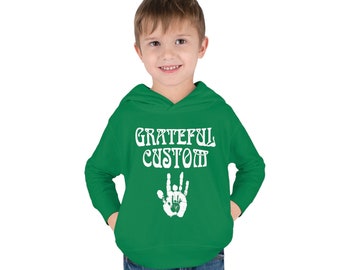 Grateful Custom Toddler Pullover Fleece Hoodie Grateful Dead Inspired Deadhead Toddler Kids Sweatshirt Jerrys Handprint Personalized Hoodie