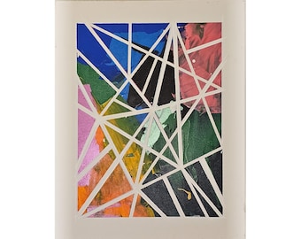 Geometric Abstract Painting: Colorful Modern Wall Art, Matte Finish