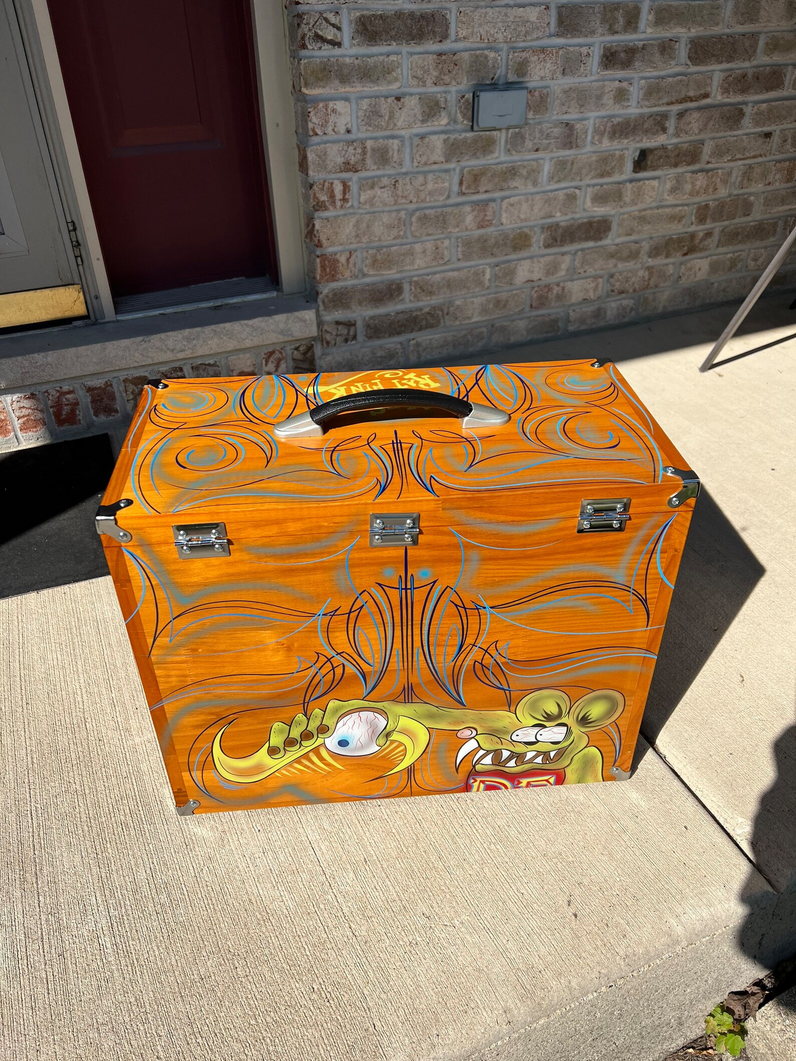 8 Drawer Wood Tool Chest Pinstripe Art Hand Painted in Colors Etsy