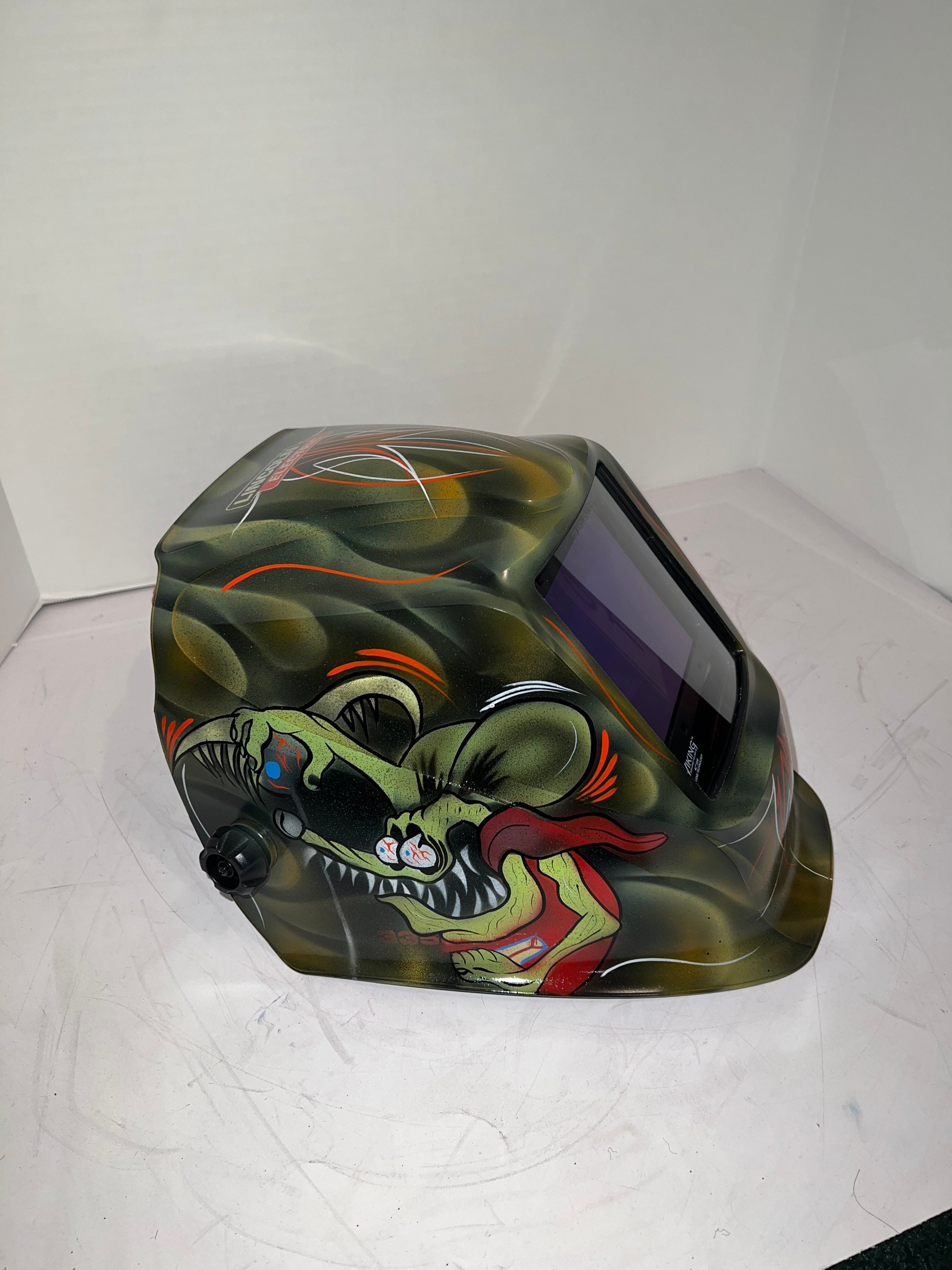 Hot Rat Rod Tattoo Flash Hand Painted Rat Fink Airbrush Welding