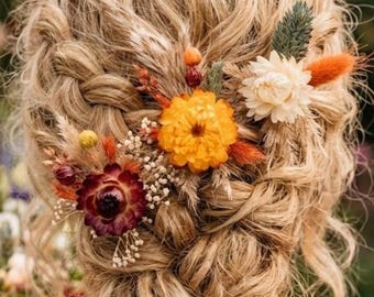 Garten Sommer Herbst Haarnadel Clip Kamm Corsage Boutonniere Set Rustikal Boho Western Hochzeit Brautjungfer Accessoire Brautparty Abschlussgeschenk