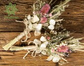 Dried flower bouquet with dried lunaria babybreath dried flowers, lavander dried flower arrangement, rustic home decor rustic wedding set