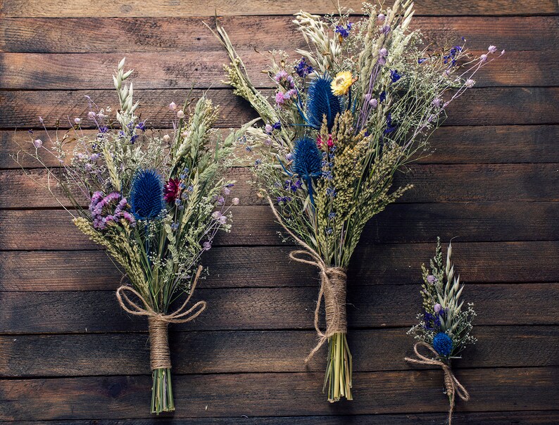 Home Living Dried Flower Arrangements Royal Blue Dried Flower Thistle Bouquet Greenery Dried Baby Breath Flowers Lavander Dried Flower Arrangement Rustic Home Decor Wedding Set