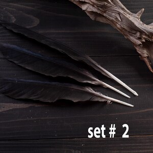Black raven 3 feathers magic Witchcraft set#2