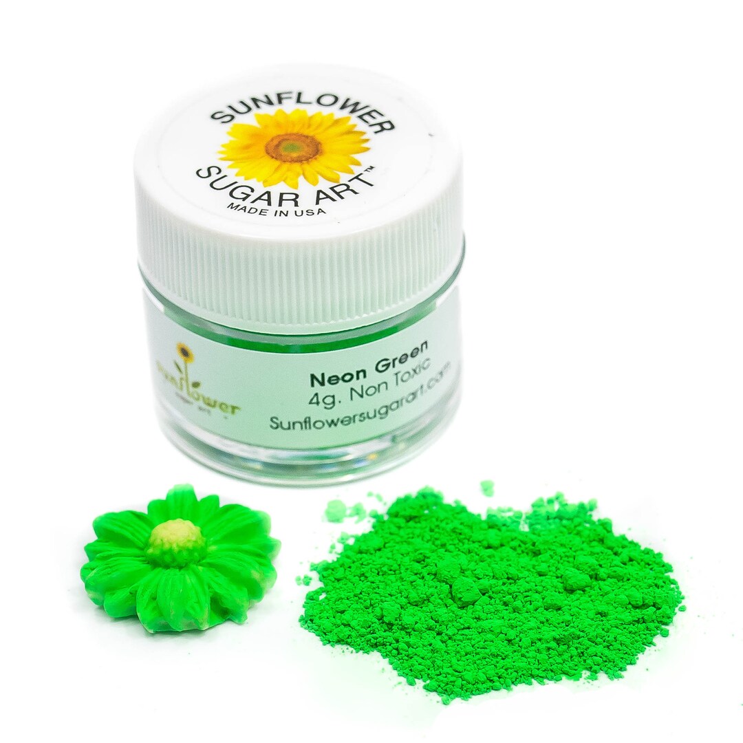 Neon Green Petal Dust Glow in the Dark Matte Green Dust for Sugar
