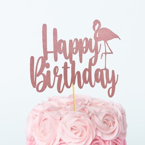 Personnalise De Gateau Flamant Rose Premier Anniversaire Cake Etsy