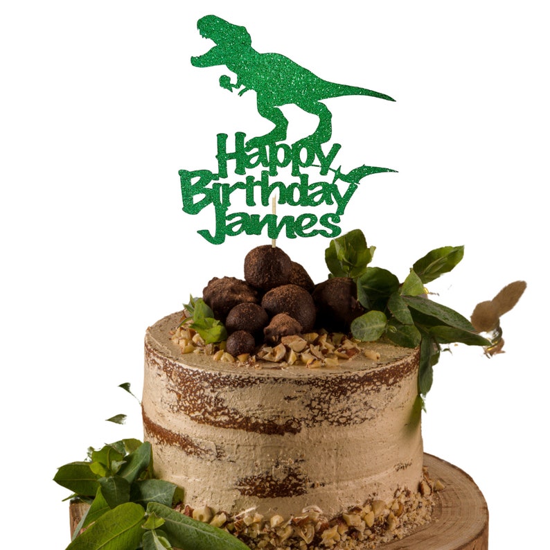 Dinosaur Cake Topper Happy Birthday Cake Topper Dinosaur Ice Etsy Canada