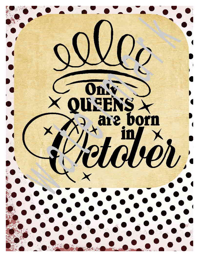 Download October SVG Birthday shirts Crown svg silhouette cameo | Etsy