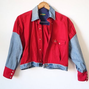 Vintage Ivy Crew Cropped Polo Jean Jacket | Size M