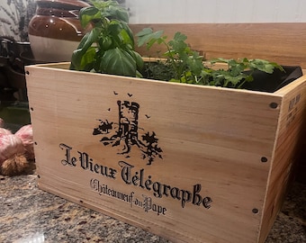 Wooden Wine Crate - French