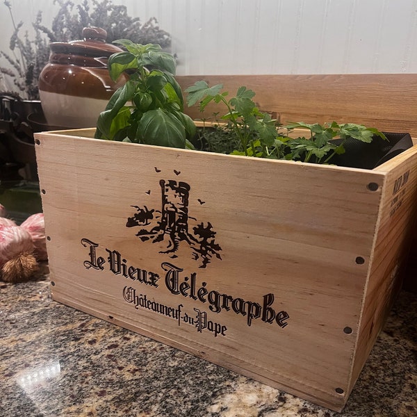 Wooden Wine Crate - French