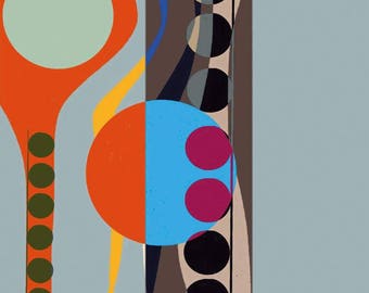 Bauhaus, Shapes, colors, elements, hand-drawn, digital painting, form study, artwork, avant-garde, graphics, Dots, circles, psychedelic