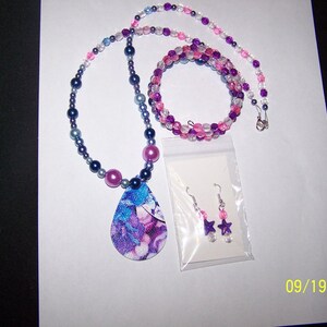 Purple & Blue Necklace Set