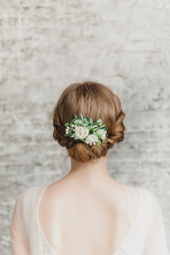 Flower Hair Comb Wedding Floral Hair Comb Small Bridal Hair Etsy