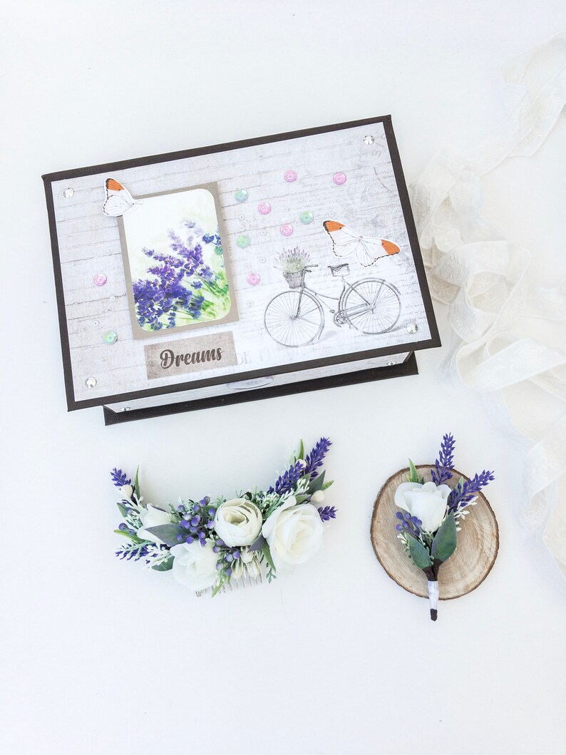Bridal Hair Comb Purple Flower Comb Rustic Wedding Hair Comb Lavender Headpiece Bridal Comb Wedding Hair Piece Lavender Flower Hair Comb