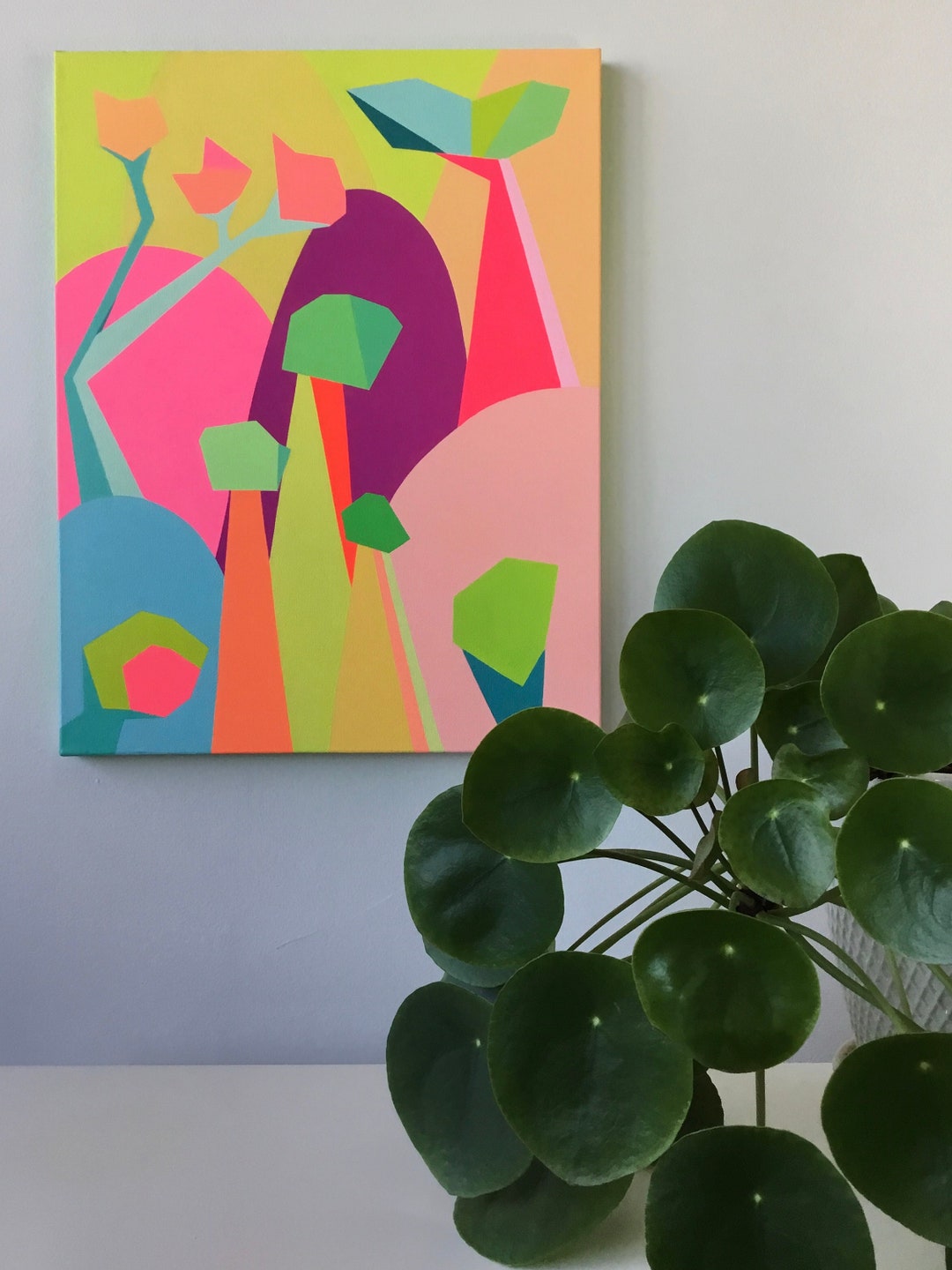 Original Abstract Landscape Painting Spring Flowers Abstract Etsy